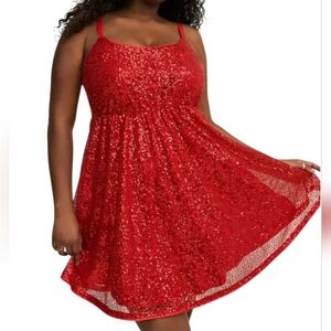 Torrid Mini Sequin Skater Dress